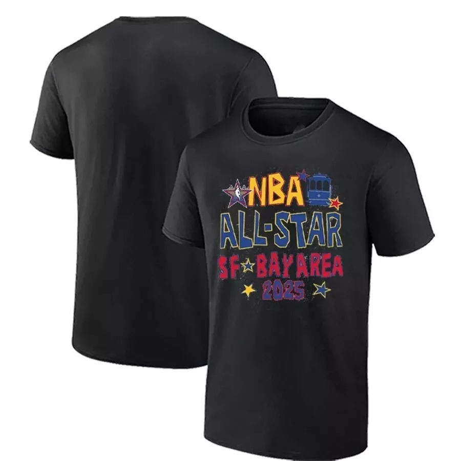 Men 2025 NBA all Star black T Shirt->nba t-shirts->Sports Accessory